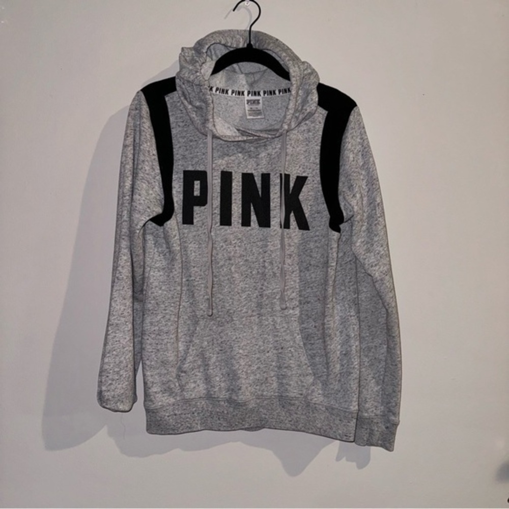 Victoria secret Pink grey & black pullover hoodie - size extra smalll